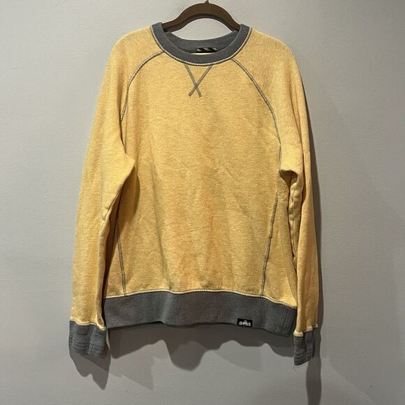 Brooks Brothers Crewneck Sweater Men’s Large Yellow Cotton Long Sleeve Preppy - Picture 1 of 8